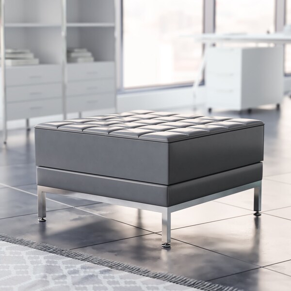 Flash Furniture Hercules Imagination Series Gray Leathersoft Ottoman ZB-IMAG-OTTOMAN-GY-GG - main